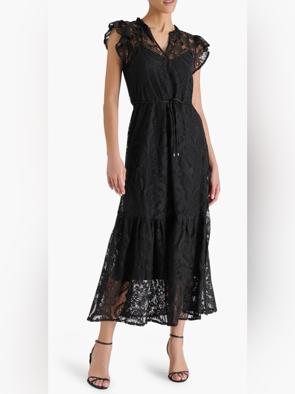Osiris Lace Maxi Dress in Black